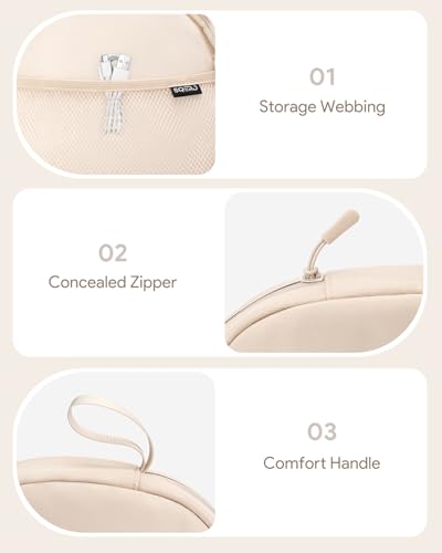 Image of Headphone Case Soft for JBL Tune 510BT /520BT /500BT /720BT /Sony WH-CH520 /510 /720 /710 /BERIBES /SoundCore Q20 /30 /TOZO /KVIDIO /JLab /Bose, Ultra-Thin Headphones Case Bag Travel Carrying Universal (Beige)