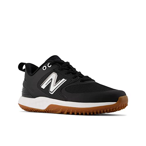 New Balance New Balance Women's Fresh Foam Velo V3 Turf-Trainer Softball Shoe, Black/White, 13 Wide US