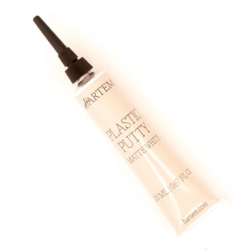 Hartem Plastic Puttty Mastic plastique liquide Séchage rapide Finition blanc mat Application directe ou au pinceau Idéal pour masquer les fissures et les joints de figures, 20 ml