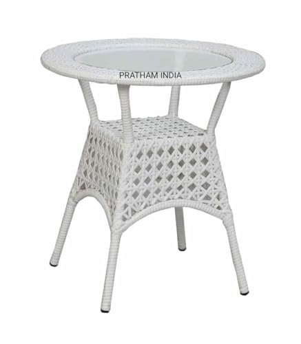 Image of India Patio Seating Chair and Table Set Garden Coffee Table Set with 1 Table and 2 Chairs Set Outdoor Furniture (White)