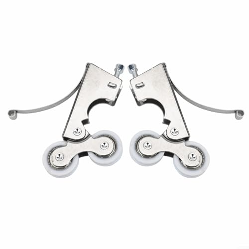 Yhenlovtt Ruedas de polea para puerta corrediza, construcción de acero inoxidable y nailon para una mayor durabilidad, diseño silencioso de doble rueda ideal para armario o armario (doble)