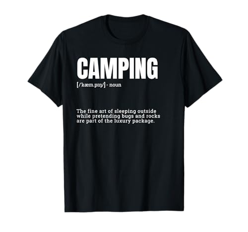 Divertido Camping Durmiendo Fuera Definición Camiseta