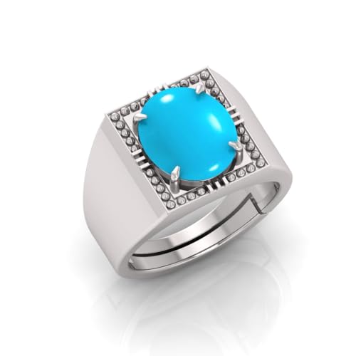 Bague Turquoise Firoja en argent sterling, le cadeau ajustable parfait pour homme et femme