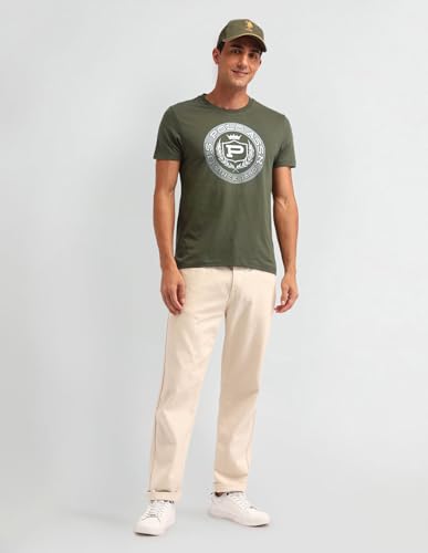 Image of U.S. POLO ASSN. Denim Co. Mens White Half Sleeve Cotton Fitted T-Shirt