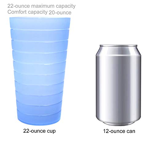 Mixed Drinkware 22-ounce Plastic Tumblers/Drinking Glasses/Party Cups/Iced Tea Glasses, Set of 12 Multicolor | Unbreakable, Dishwasher Safe, BPA Free - Thumbnail 4