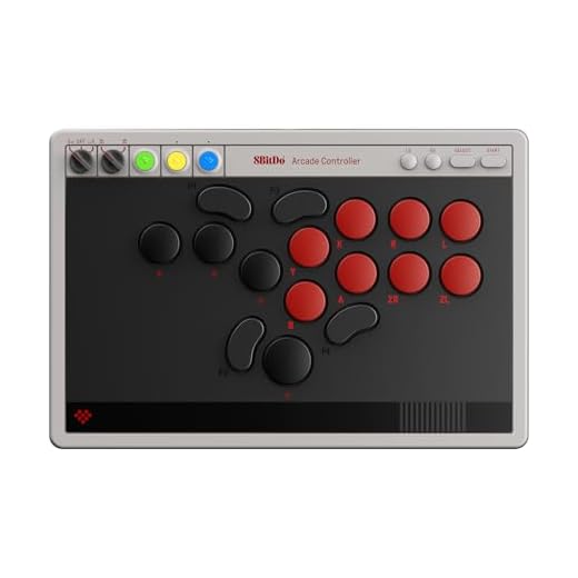 8Bitdo All-Button Arcade Controller for Switch, Switch 2 & Windows – Bluetooth, 2.4G, Wired Connectivity, Low-profile Mechanical Switches, 4 Programmable Buttons, Hot-swappable PCB