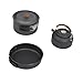 Menolana Camping Cooking Gear Camping Cooker Set Aluminum Alloy Camping Pot Frying Pan Kettle for Hiking Outdoor Fishing BBQ Traveling, 0.8L Kettle