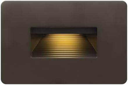 Hinkley Landscape Lighting Luna Horizontal 12v Step Light, Low-Voltage, 2700K, Fits Standard Gang Junction Box, Integrated LED, Bronze