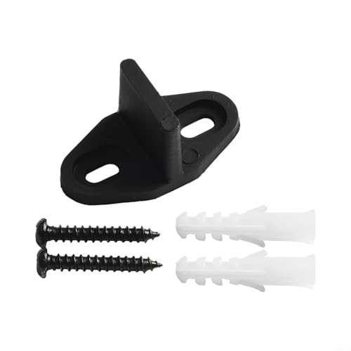 Honseadek Sliding Barn Door Floor Guide, Adjustable Bottom Track Guide with Mounting Screws for Smooth Quiet Operation, Lasting Black Plastic Hardware Accessory for(Metal material)