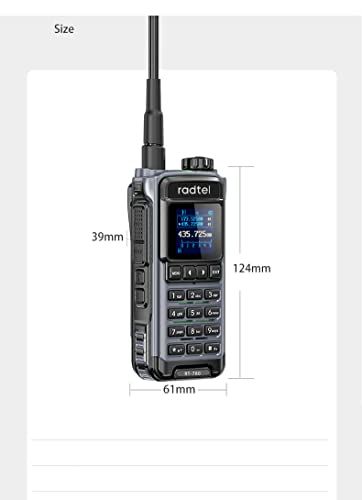 Radtel Rt-780 144-148/420-450Mhz Walkie-Talkies Air Band Radio 16-620Mhz Scanning Receiver Long Range Portable Two-Way Ham Radio Transceiver Usb-C (Grey) #TOP2