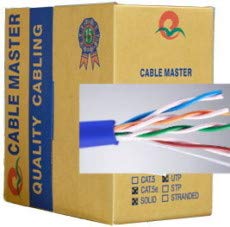 SuperEcable 305 M UTP Cat5e Communication Networking Bulk-Solid- UL/CSA/CM-24Awg - Full Copper Cable - Blue