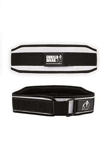 GORILLA WEAR 4-inch Women Lifting Belt - Black/White L