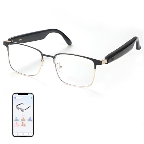 AI Translator Smart Glasses for Men Women, Bluetooth Audio Sunglasses with Photochromic Lenses, Voice Assistant, Open Ear Lighweight Eyeware, Real-Time Translation, Supports 160+ Languages (Gold)