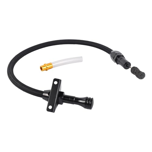 Soklopi 700R4 4L60E 4L80E Flexible Transmission Dipstick Stainless Steel Braided Hose Compatible with GM Chevy Black