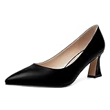 ROSERWISH Women's Elegant 2.5 Inch Stiletto Matte High Heel Sexy Pointed Toe Slip On Party Pumps Dress Shoes Black Size 9.5 - Zapatos de Tacon para Niñas