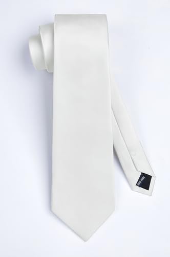 Image of Enlision Ties for Men Solid Color 3.35 inch Formal Business Necktie Classic Satin Mens Wedding Party Ties