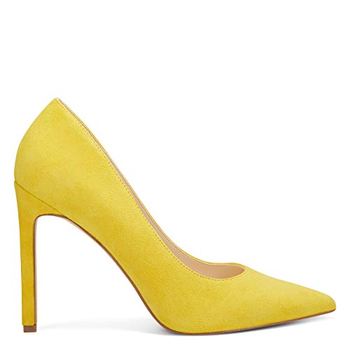 NINE WEST Womens Tatiana Patent Leather Dress Pumps Yellow 10.5 Medium (B,M)