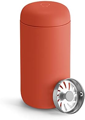 Fellow Carter Move Travel Mug - Vacuum-Insulated Stainless Steel Coffee and Tea Tumbler with Ceramic Interior and Splash Guard, Matte Black, 12 oz Cup