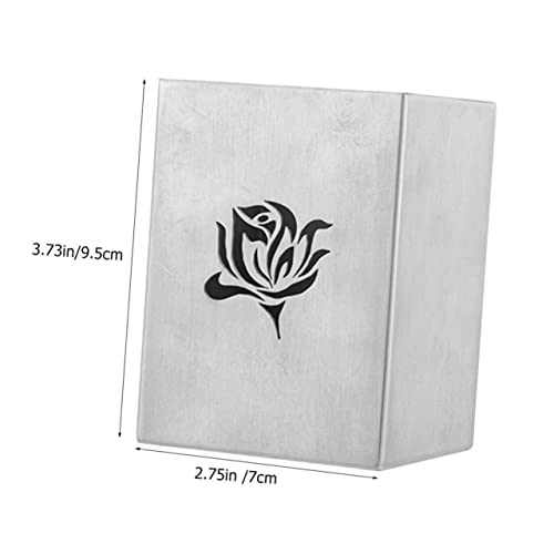 Besportble Office Accessories Metal Pen Holder Stainless Steel Makeup Brush Bucket Square Silver Pencil Cup #TOP2