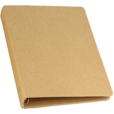 Anawakia Ring Binder A5 A6 Ring Binder Basic 6-Ring Mechanism Kraft Paper Folder Ring Binder (A5 / 17.5 x 23 cm) Cover