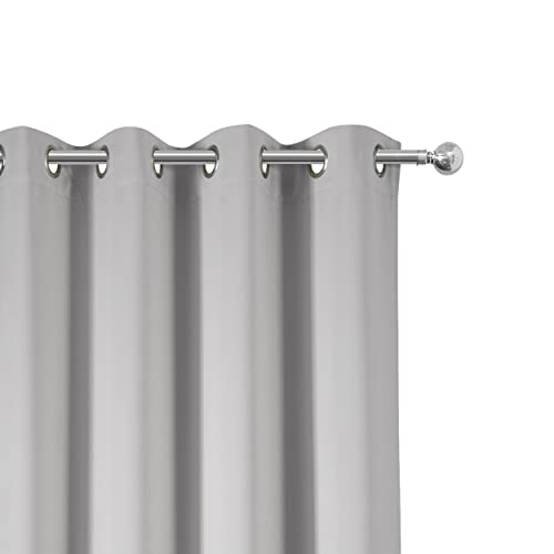 Image of LEMOMO Light Grey Blackout Curtains 42 x 63 Inch Length /Set of 2 Curtain Panels /Thermal Insulated Room Darkening Blackout Curtains for Bedroom
