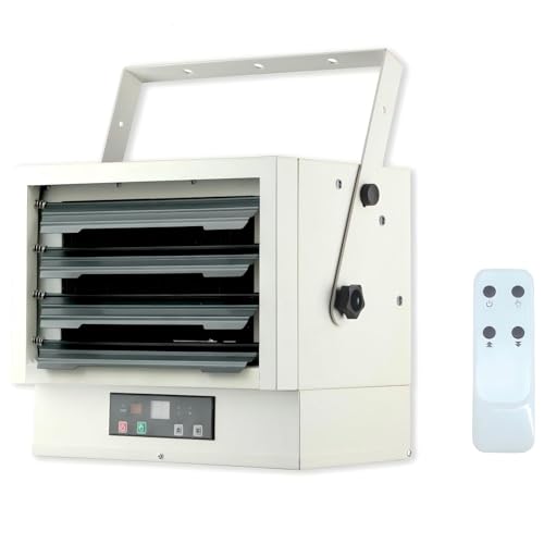 Prismaster Garage Heater Electric 7500W, Hardwired 240V Space Heater, Ceiling/Wall Mounted, Thermostat, 9H Timer, Overheat Protection, Remote, ETL Listed, Ideal for Garage/Workshop