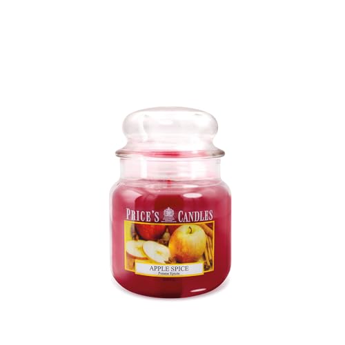 Price's Candles - Bougie parfumée en pot de verre moyen avec couvercle en verre, Apple Spice
