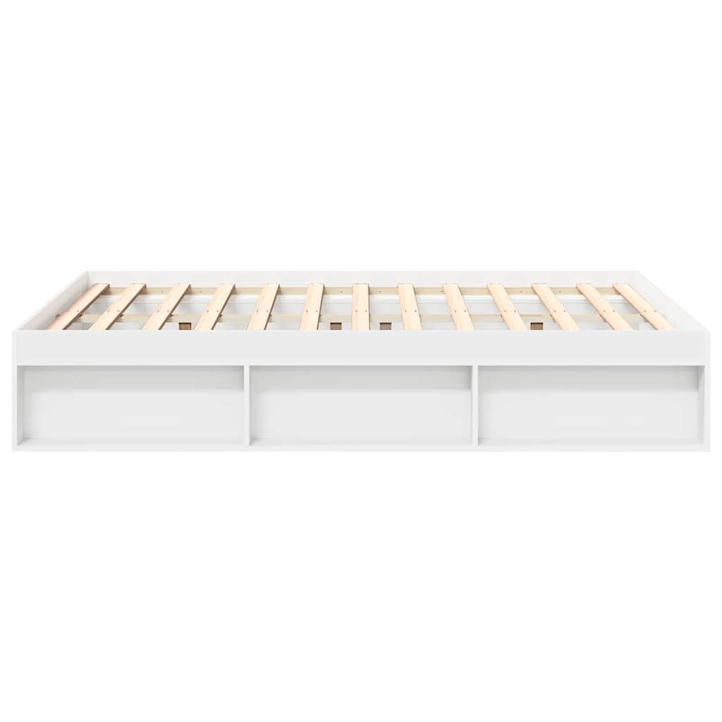 vidaXL Estructura de Cama, Somier con Almacenaje, Armazón Marco de Cama de Invitados, Mueble para Dormitorio Hogar, Blanca 140X200 cm