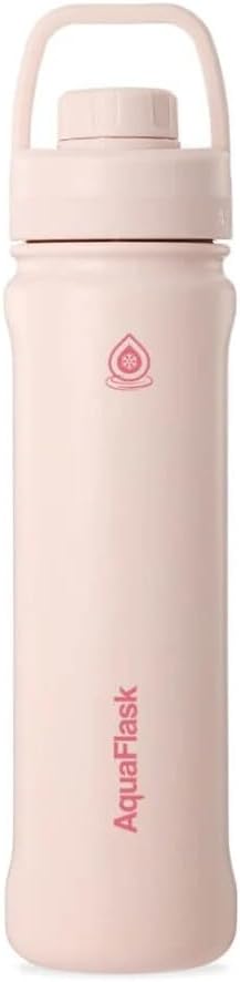 AquaFlask New Sports Water Bottle, 0.65L, Vacuum Insulated Stainless Steel, Double-Wall Leak-Proof Wide Mouth, Ballet Pink