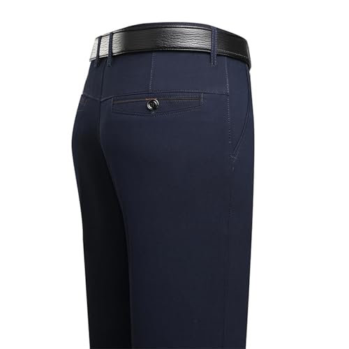 Pantalon de golf fin et léger bleu marine en soie glacée pour le bureau