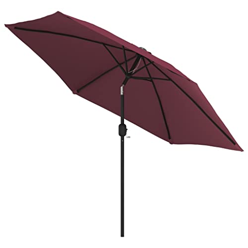 Parasol de balcon bordeaux orientable pour repas de terrasse - 3