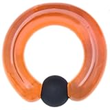 [グリーンピアッシング] ゴリラグラス キャプティブビーズリング 12mm ボディピアス オレンジ ガラス製 Gorilla Glass フープ GGR
