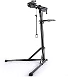 CXWXC Bike Maintenance Stand, Bike Repair Stand with 360° Rotatable Grip, Magnet Tool Tray, Handlebar, Max Load 60 LBS, Foldable,Lightweight for Road Bike and Mountain Bike (Black)