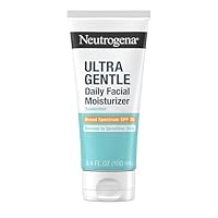 Neutrogena Ultra Gentle Daily Facial Moisturizer with SPF 30 Sunscreen with CICA, Lightweight Face Lotion with Broad Spectrum SPF 30 for Normal to Sensitive Skin, Fragrance-Free, 3.4 fl. oz