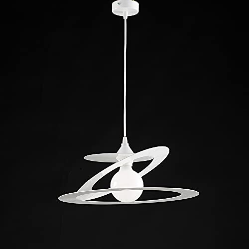Be Light Sospensione Moderna 1 Luce Ferro Taglio Laser Bianco Serie Geko
