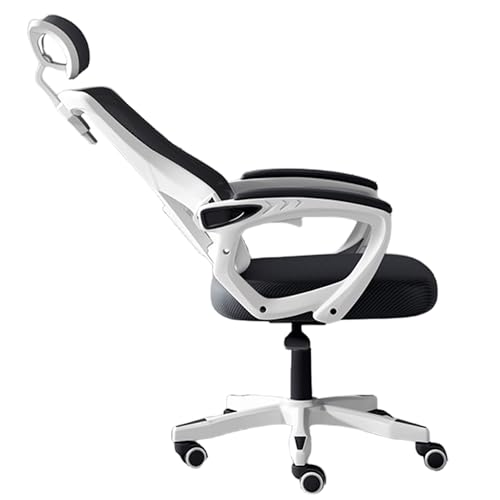 Office Comfort Computer Desk Ergonomic Swivel Chair-145° Recline,Self-Adjusting Lumbar Support,Rotating Headrest,Breathable Mesh,for Home,Study,Gaming,Long Hours at Your Desk (Black,A)