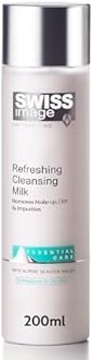 Swiss Image Refreshing Cleansing Milk, Non Greasy, Gentle Facial Cleanser, Makeup Remover, Enriched With Alpine Glacier For Combination To Oily Skin - 200 Ml White
