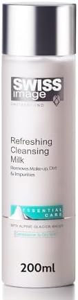 Swiss Image Refreshing Cleansing Milk | Enriched with Alpine Glacier & Benzoic Acid | Gentle Facial Cleanser, Makeup Remover | Cleanses, Purifies & Balances Skin | 200ml