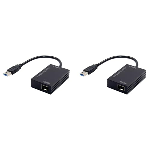 Adaptateur Réseau Fibre 10Km Gigabit USB 3.0 Module Optique LC 1310nm Intégré RTL8153 Pack de 2