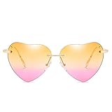 randlose brille herren  Street Art Frau Mädchen Mann Junge Kaleidoskop Gläser Herz-Sonnenbrille-Frauen Liebe Lolita Randlosbrille löschen transparenten Farbton Sun-Glas-Weinlese Frameless UV400