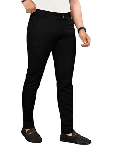 Image of Men's Everyday Wear Trousers | Regular Fit Solid Pants with Button | Smart and Comfortable Bottomwear (Pack of 1)
