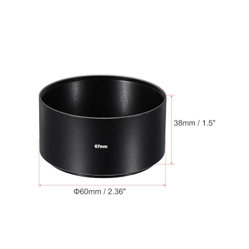 PATIKIL Parasol para Lente de 67mm con Superficie Esmerilada y Diseño Antirreflejo Interno, incluye Tapa de Lente de 72mm y Paño de Limpieza, Negro miniatura 2