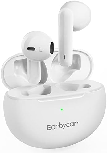 Earbyear Hearing Aids, Rechargeable Hearing Aid for Seniors & Adults with Noise Cancelling, Invisible Hearing Amplifier Personal Sound Amplification Devices with Portable Charging Case White
