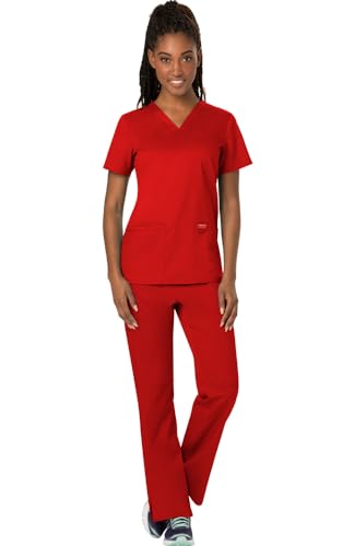 Ensemble médical Cherokee rouge idéal pour les longues gardes hospitalières en mouvement