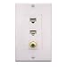 Cat6 Coax 1 Gang Wall Plate,Yomyrayhu,2 x Cat6 Female to Female RJ45 Ethernet,1 x 3Ghz Brass Plated with Gold F81 Coax (2RJ45+F)