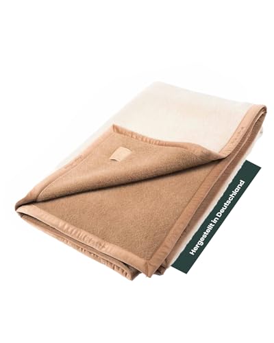 Ritter Decken Suri Baby Alpakadecke 150 x 200 cm - Wendeoptik - Hochwertige Decke aus feinem Alpakahaar - Flauschige Naturhaardecke - Made in Germany