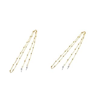 FLAMEER Set van 2 Metalen Brilketting Brilbandjes Parel Brilkoord Leesbril Brilketting Zonnebrilriem