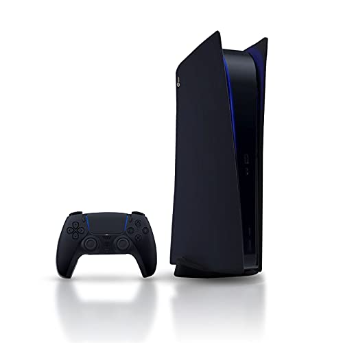 PS5 Console Cover Fit for Digital Edition, ABS Shell, Replacement Faceplate, Anti-Scratch Dustproof, with 2 Free Controller Stickers (Digital Edition-Black)