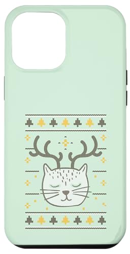 Custodia per iPhone 15 Plus Meowgical Ugly Christmas Sweater Renna Cat Funny Meme