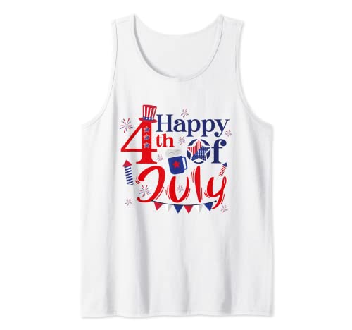 Happy 4th of Juli Patriotic Independence Day Fourth Of Juli Tank Top